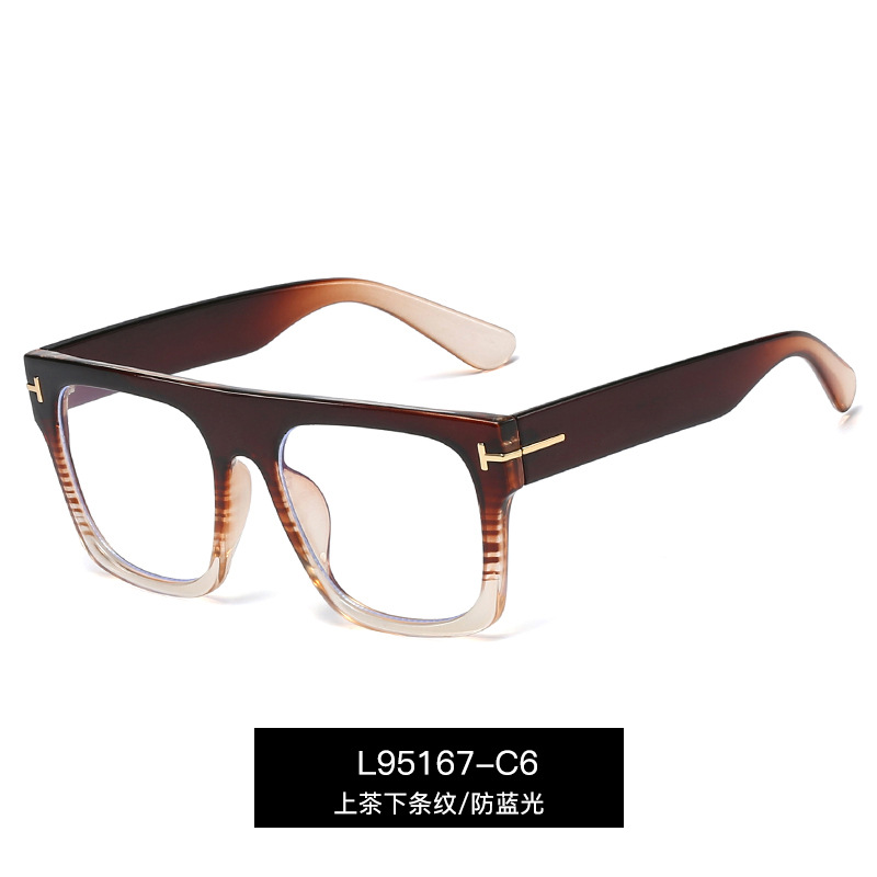 95167 Monturas de gafas unisex de moda europea y americana, nuevas monturas ópticas de gran tamaño con filtro de luz azul para comercio exterior transfronterizo, para mujer