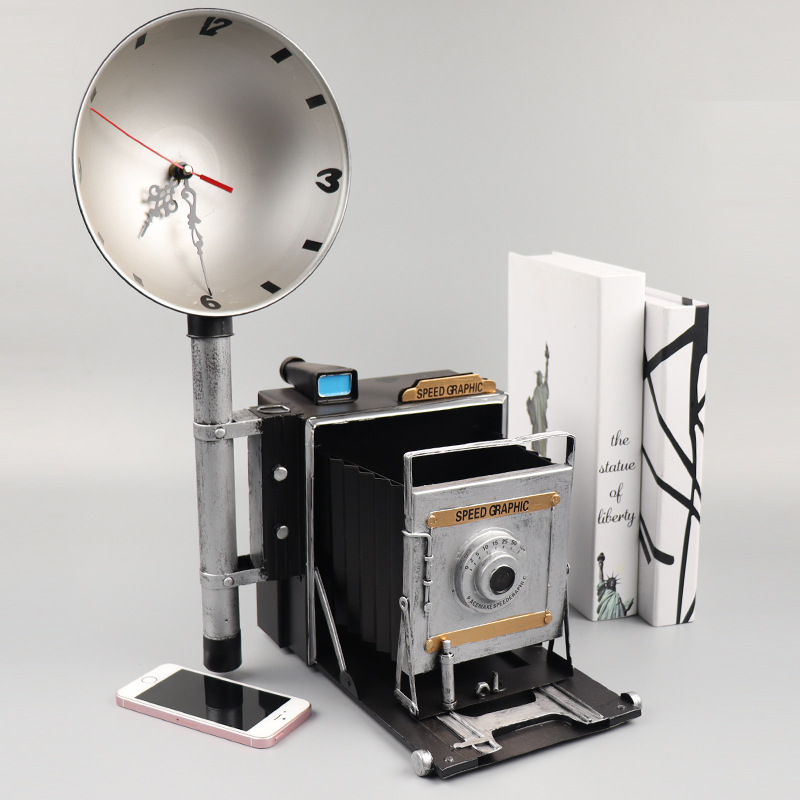 复古老式带锅照相机模型摄像拍照创意道具影院店铺怀旧装饰品摆件