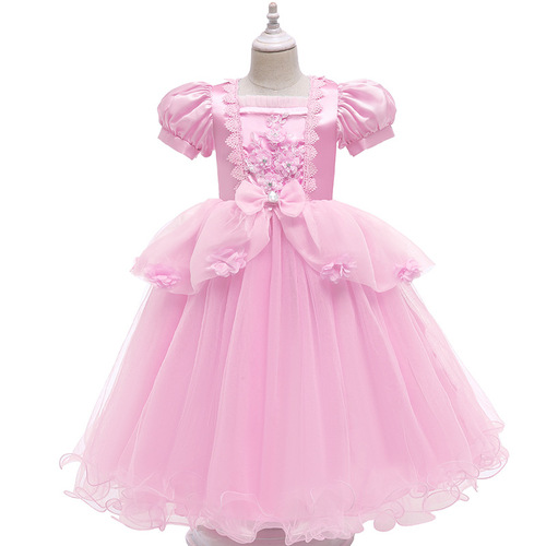  Cinderella Summer Short-Sleeve Princess Children's Dress Export Children's Wear Girls' Formal Dress Girl Dress Dress