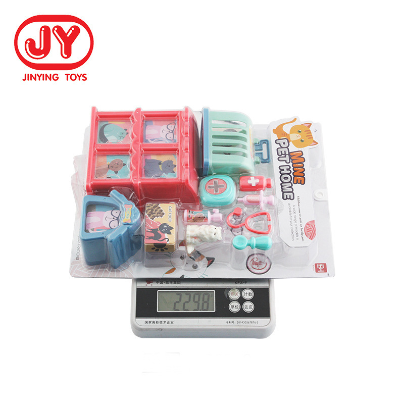 Amazon suministro niños jugar casa juguetes simulación gato equipo médico serie blister paquete fábrica al por mayor