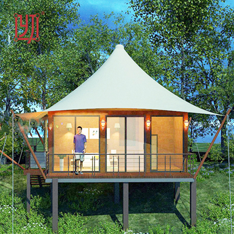 坡屋顶野奢酒店帐篷人字顶篷房山地景区户外住宿野外矩形帐篷酒店