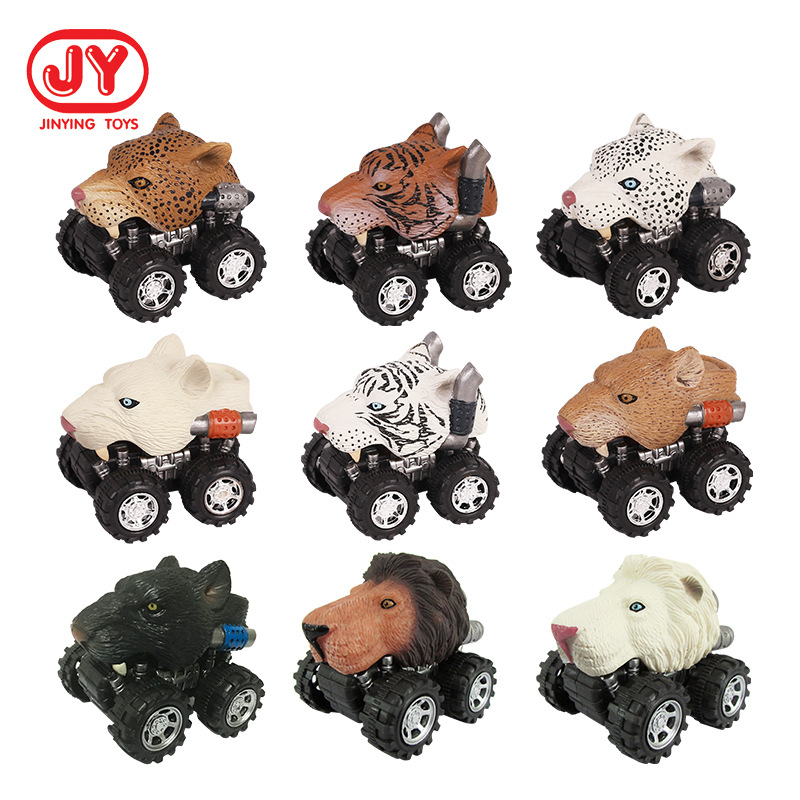 Nueva simulación transfronteriza modelo de animal salvaje mini inercia Tire hacia atrás coche juguete para niños Tire hacia atrás coche niño juguete