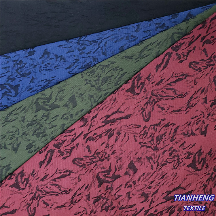 H-7079#直供涤棉罗缎仿乱花 时尚男女装裤装西装外套帽子箱包面料