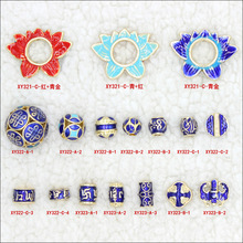 多款仿景泰蓝鎏金烧蓝散珠 双面隔珠隔片 DIY饰品配件批发