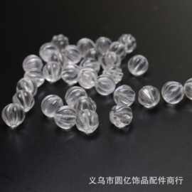 批发白水晶10mm雕刻南瓜珠 散珠 串珠 手链 项链 手工DIY饰品配件