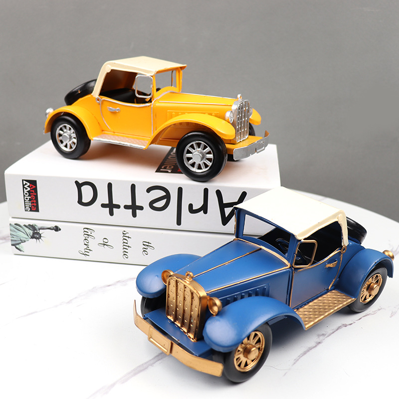 美式老爷车模型复古铁艺工艺品摆件个性家居客厅玄关橱柜酒吧装饰