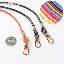 高档五金手工圆牛皮绳小拎包包带子头层牛皮植鞣提手挽DIY包配件