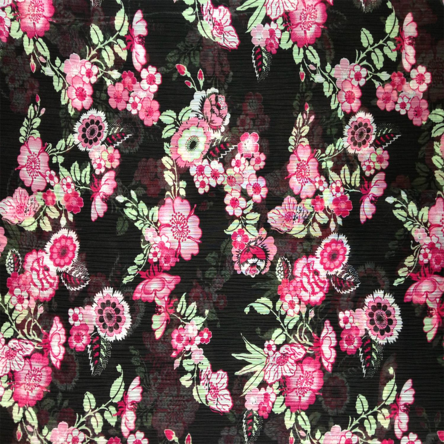 新款闪光印花布料夹克风衣裙装面料现货 服装闪光印花时装里料