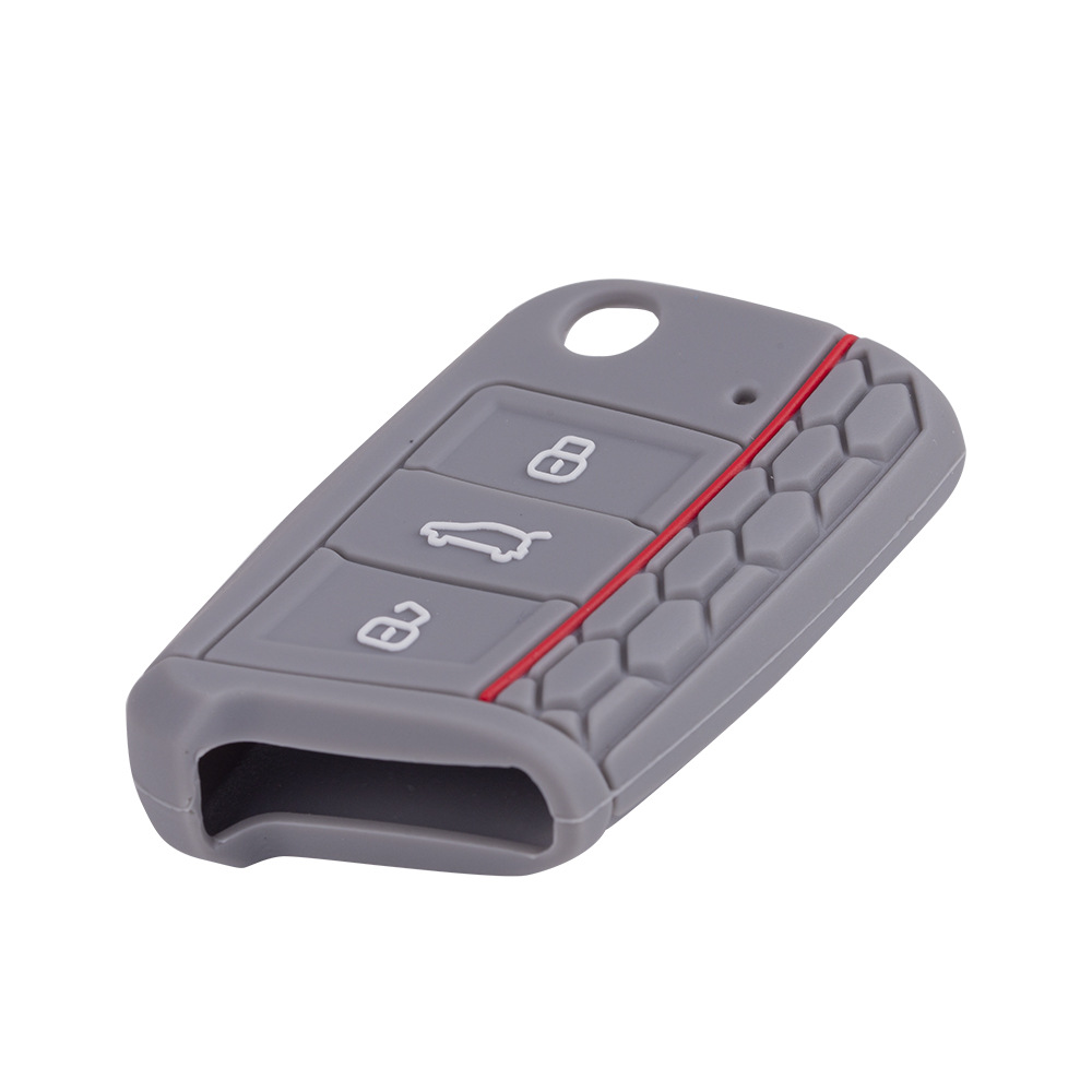 Aplicable a Volkswagen Golf 7 panal Borde de silicona llave caso lingdu flexible pegamento epoxi línea roja coche control remoto caso