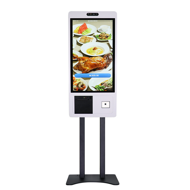 Máquina de orden de comida de servicio al por menor del centro comercial, caja registradora de supermercado, máquina integrada de reconocimiento facial, escaneo de código, terminal de liquidación de autoservicio táctil