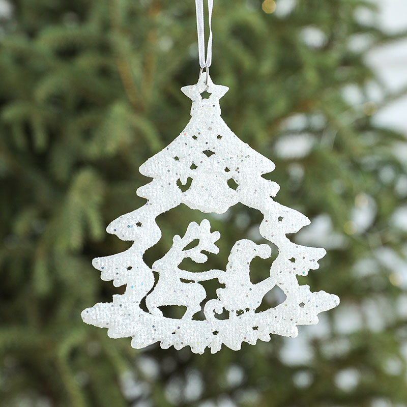 Adornos navideños decoración navideña polvo de plástico colgante pequeño angelito árbol de Navidad colgante traje pequeños accesorios