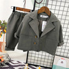 Spring children's classic suit jacket for boys, dress, set, trend of season, wholesale