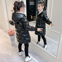 女童棉衣2024新款冬裝加厚洋氣小棉襖中大童亮皮免洗羽絨棉服外套