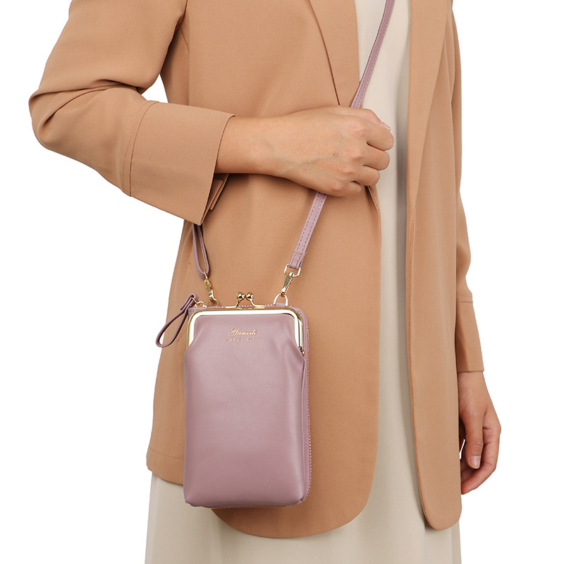 2024 nuevo bolso de las mujeres BOLSA DE TELÉFONO MÓVIL coreano vertical color sólido mensajero bolsa multi-funcional Mini portátil cuerda bolsa de hombro