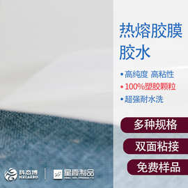 热熔胶膜胶水 服装布料用PES耐水洗热熔胶膜胶粘剂耐水洗50次防水