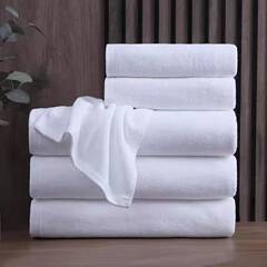 Wholesale embroidered LOGO bath towels with increased size and thickness, hotel gifts, white, for high-end hotels, bath mats, pure cotton, hotel towels