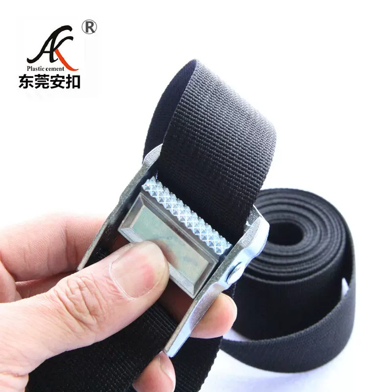 厂家直销货物打包带金属压扣带行李带锌合金收纳箱子丙纶带黑色
