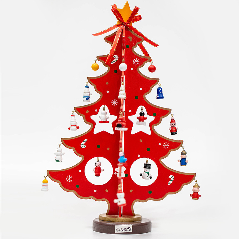 Árbol de Navidad de madera DIY, regalo de Navidad, decoración de escritorio, decoración de escaparate, decoración para el hogar y centros comerciales