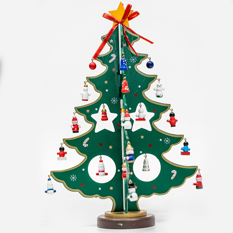 Árbol de Navidad de madera DIY, regalo de Navidad, decoración de escritorio, decoración de escaparate, decoración para el hogar y centros comerciales
