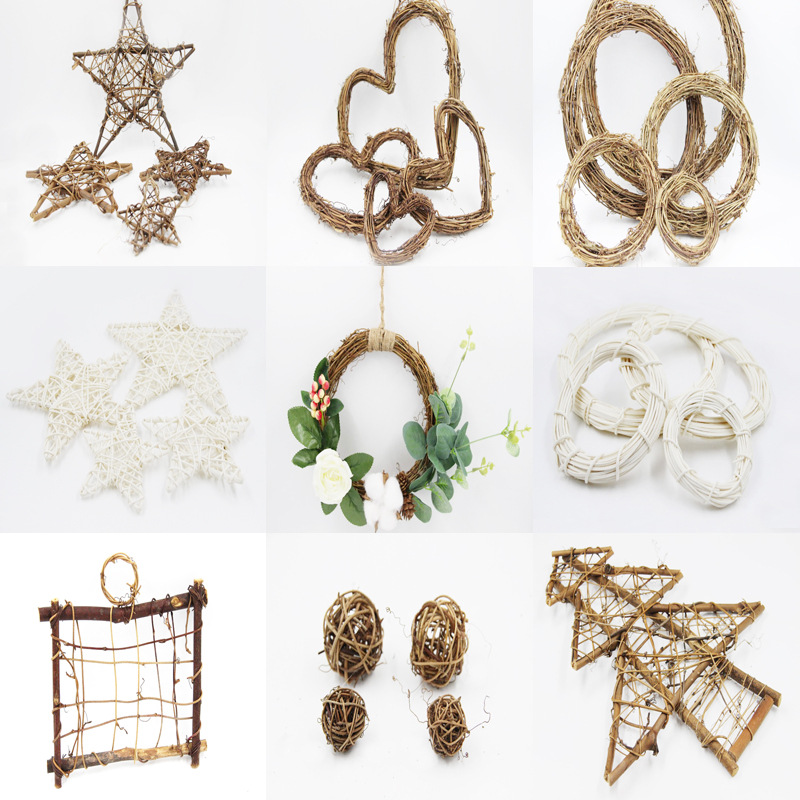 圣诞花环藤圈土伏藤编家居花环挂饰配件 圣诞装饰diy材料包