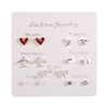 Earrings, set, small accessory from pearl, silver 925 sample, simple and elegant design