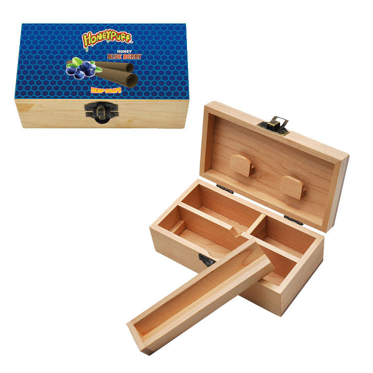 Cross-Border Hot Selling Honeypuff Wooden Storage Box Camphor Wood Smoking Accessories Storage Box Cigarette Tray
