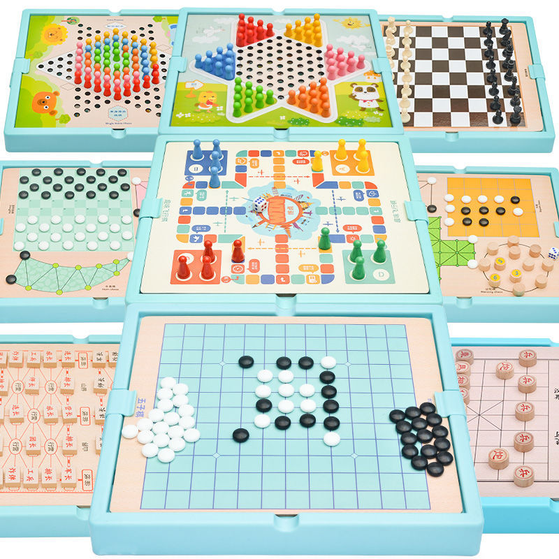 Custom Gobang Flying Chess Colosseum Chess Checkers Multifunctional Board Game Chess Children's Chess Wooden Educational Toys