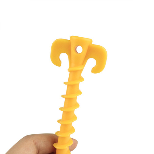 Outdoor camping tent ground pegs beach windproof plastic ground pegs lazy inflatable sofa yellow ground pegs manufacturer wholesale