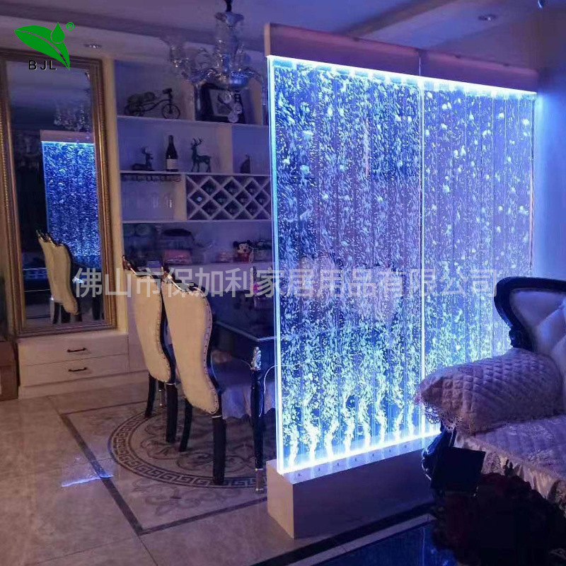Large Water Curtain Wall Bubble Wall Water Wall Fish Tank Wine Cabinet Acrylic Screen Living Room Decorative Background Entrance Partition