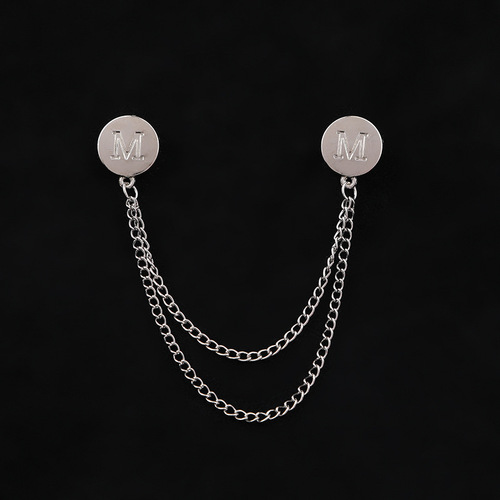 British-style foreign trade gold alloy brooch letter shoe and hat accessories European and American suit Wu Hui dress chain clause brooch