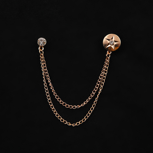 British-style foreign trade gold alloy brooch letter shoe and hat accessories European and American suit Wu Hui dress chain clause brooch