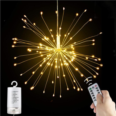 Cross border led Fireworks lamp courtyard Street Lighting Atmosphere lamp solar energy Dandelion Copper wire flash light