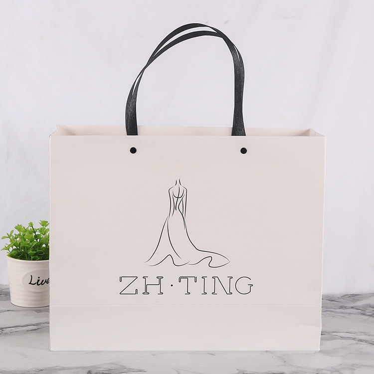 手提纸袋白卡礼品袋服装店手提纸袋广告袋购物袋厂家