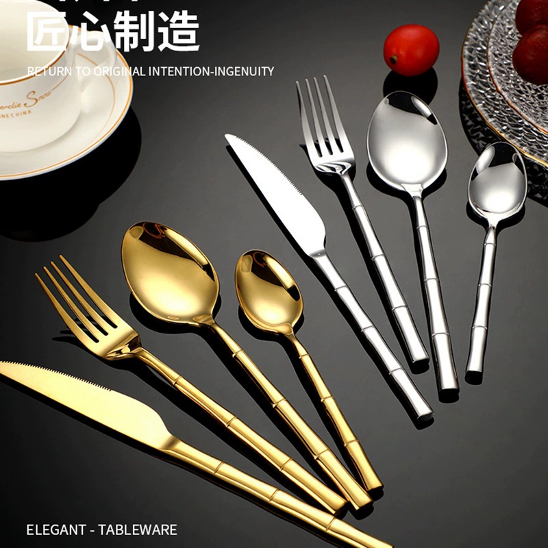Tableware stainless steel, coffee bamboo set for hotel, 4 piece set, Birthday gift, wholesale