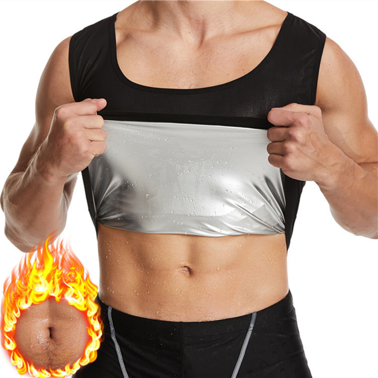 Amazon Men's Silver Coated Corset Abdominal Shaped Waist Sauna Corset Vest Sports Sweat-wicking Sweat Shaper