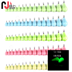 New fish luring luminous lead pendant 12g-150g water drop-shaped swivel lead pendant fishing pendant sea fishing lead pendant fishing pendant accessories