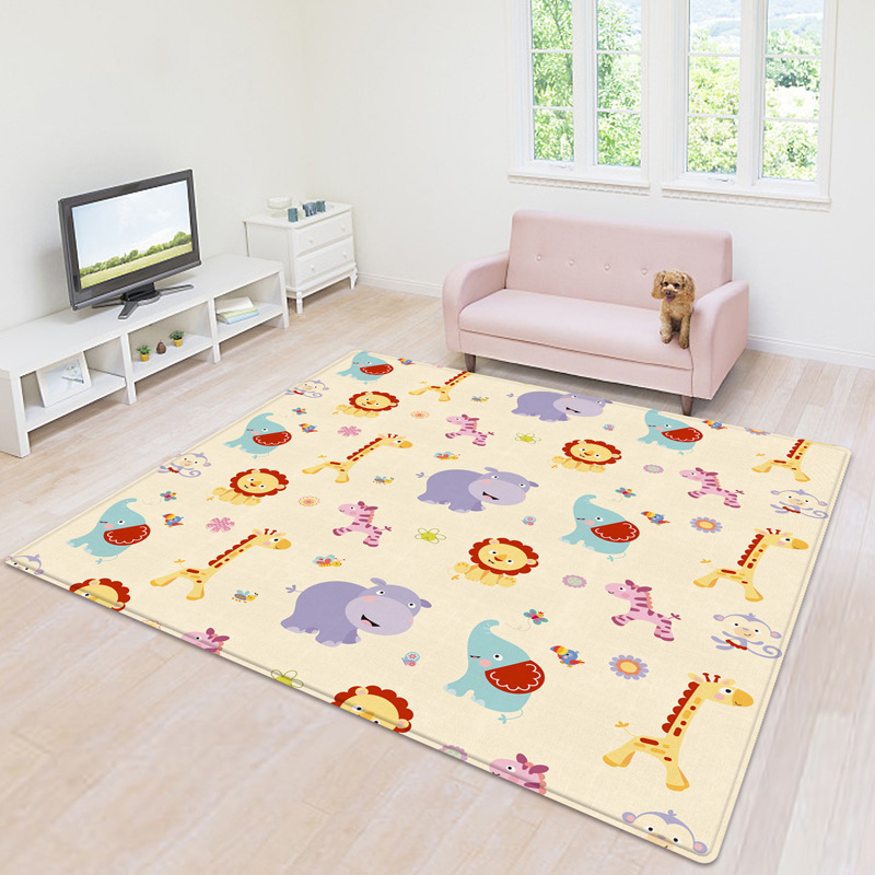 Children's Baby Indoor Household Non-Odor Foldable Floor Mat Baby Cartoon Thickened Stitching Living Room Crawling Mat