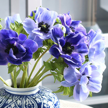 批发抖音爆款银莲花 家居客厅装饰假花摆件仿真花手感单枝虞美人