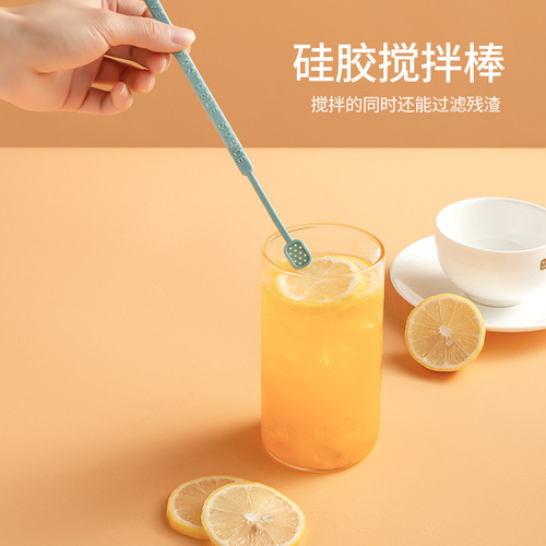 Food grade silicone stirring stick coffee supplies household milk powder juice cold drink manual stirring mixing stick wholesale
