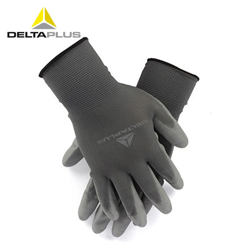 代尔塔201706尼龙针织手套PU涂层手套 喷漆汽车制造劳保手套