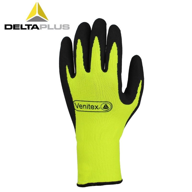 代尔塔 201753防寒乳胶发泡涂层手套 防水防切割耐磨防滑劳保手套