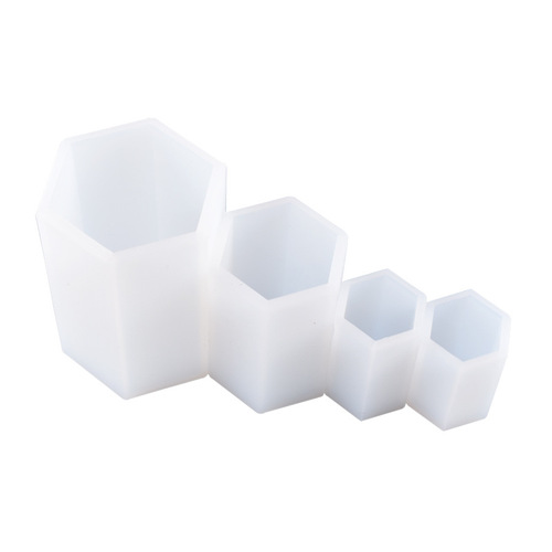 Poppy diy crystal glue mold geometric hexagonal column ornaments hexagonal body hexagonal column candle silicone mold