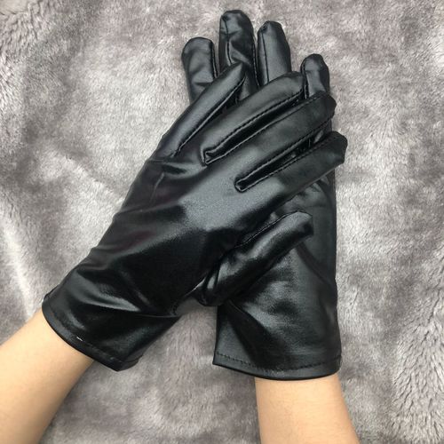 European and American sexy patent leather adult stage performance sexy costume accessories reflective thin cosplay gloves