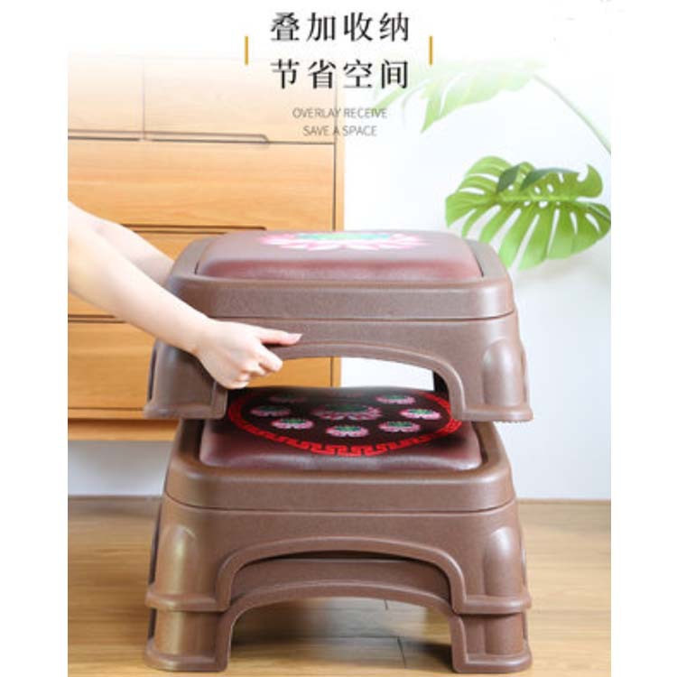 Adoración de arrodillarse para orar, plástico de arrodillarse para orar, casera, adorando a Buda, orando en forma de loto, taburete bajo, templo ancestral cuadrado