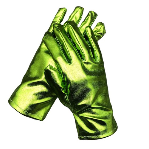 European and American sexy patent leather adult stage performance sexy costume accessories reflective thin cosplay gloves
