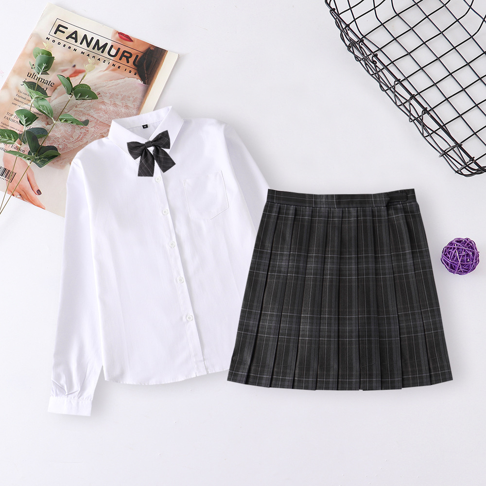 Skirt, shirt, bow tie