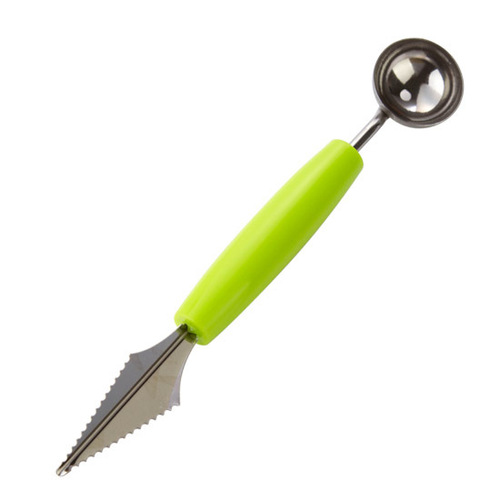 T double-headed stainless steel fruit scoop scoop corrugated carving knife watermelon fruit platter scoop scoop