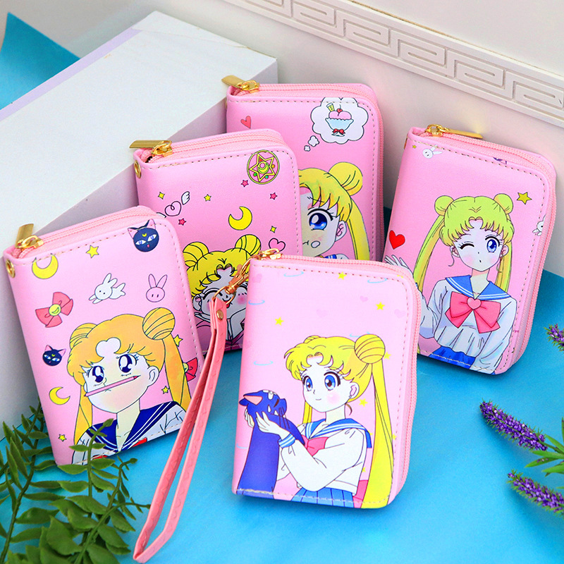 Dropshipping Taobao Aliexpress Cross-Border Cartoon Beautiful Girl Wallet Ladies Portable Short Wallet