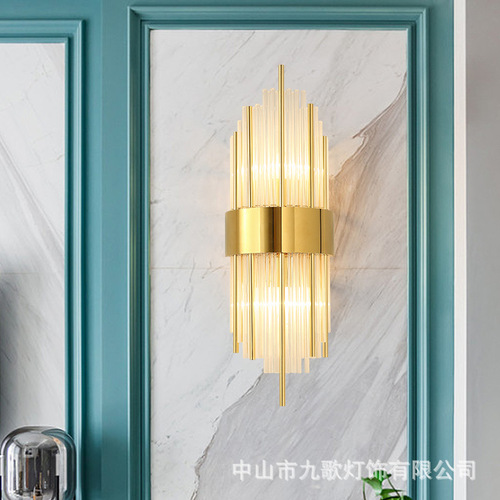 Modern light luxury crystal creative wall lamp Nordic bedroom bedside lamp simple personalized hallway stair wall lamp