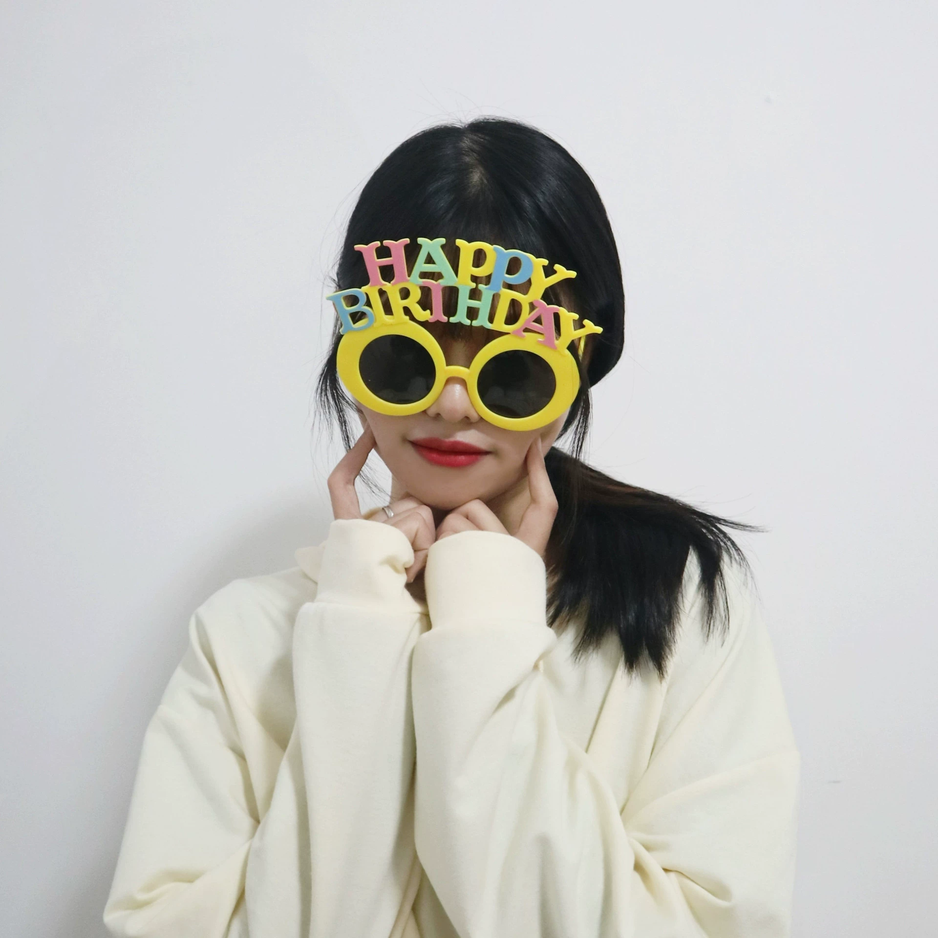 Корея версия реквизита для вечеринки, очки с надписью Happy Birthday, солнцезащитные очки, буквы, форма очков Happy Birthday